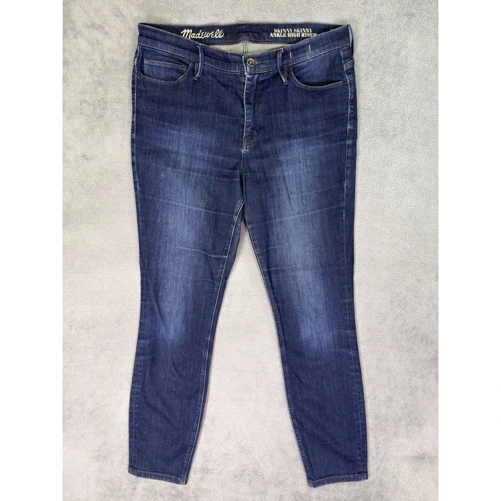 Madewell Jeans Womens 31 Blue Dark Wash Skinny Skinny Ankle High Riser Stretch